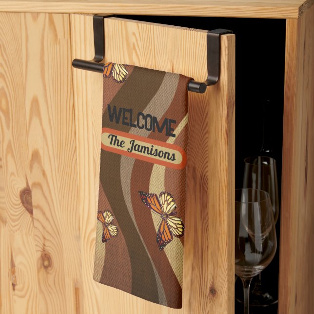 Herbstschmetterlinge Geschirrtuch (Drittel gefaltet)