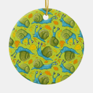 Herbstschnecken Keramik Ornament
