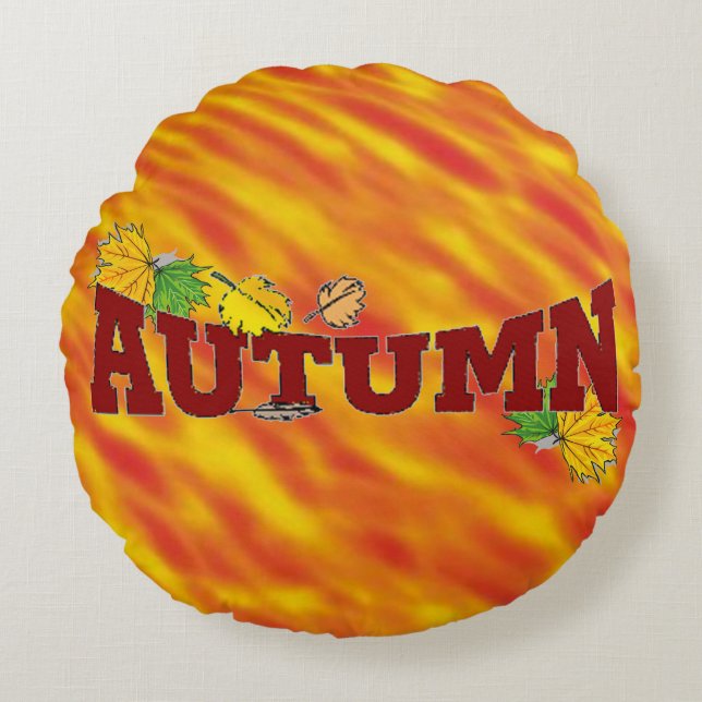 Herbstschönheit - rundes kissen (Vorderseite)