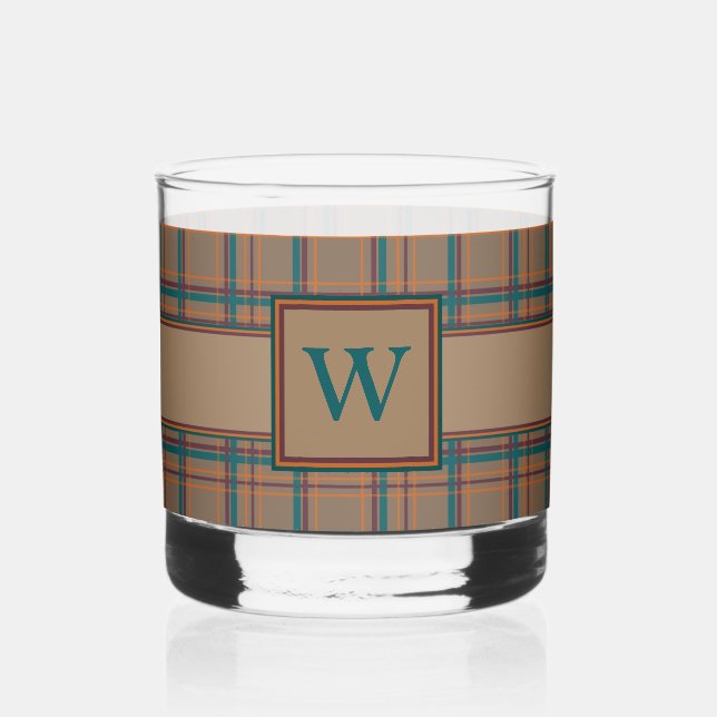 Herbstschrei Kariert Whiskyglas (Vorderseite)