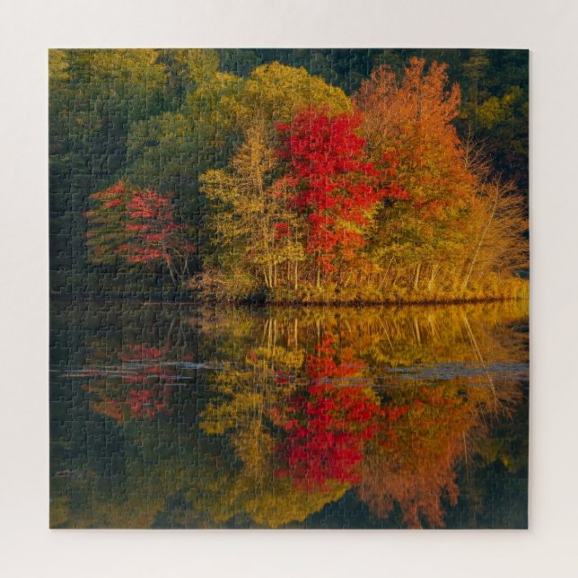 Herbstsee und Baumpuzzle Puzzle (Vertikal)