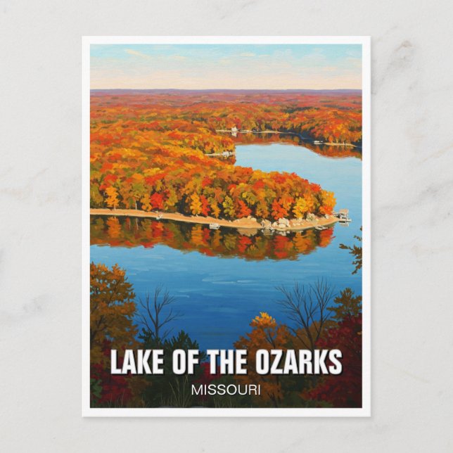 Herbstsee von Ozarks Missouri Postkarte (Vorderseite)