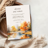Herbstsee-Wasserfarben-Zielhochzeit