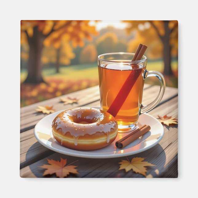 Herbstsegen | Apfelwein und Donut Magnet (Vorne)