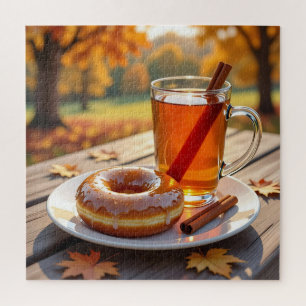 Herbstsegen   Apfelwein und Donut Puzzle