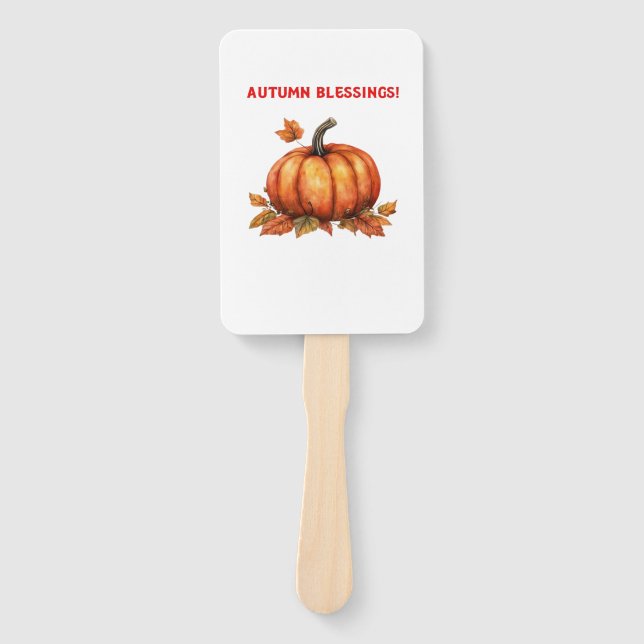 Herbstsegen-Kürbis mit Herbstlaub Klassisch  Fächer (Vorderseite)