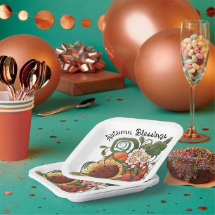 Herbstsegnung Herbsternte Pappteller