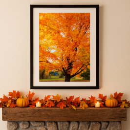 Herbstsilber Ahornbaum Foto Print Poster