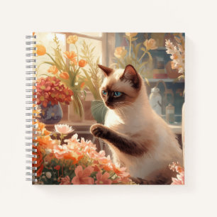 Herbstsima Katze für Erntedank Notizbuch