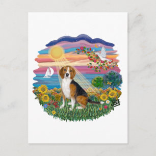 Herbstsonne - Beagle Nr. 7 Postkarte