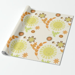 Herbstsonne Geburtstagsfeier Geschenkpapier