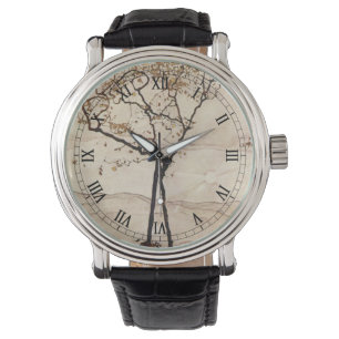 Herbstsonne und Bäume von Egon Schiele, Vintage Ar Armbanduhr