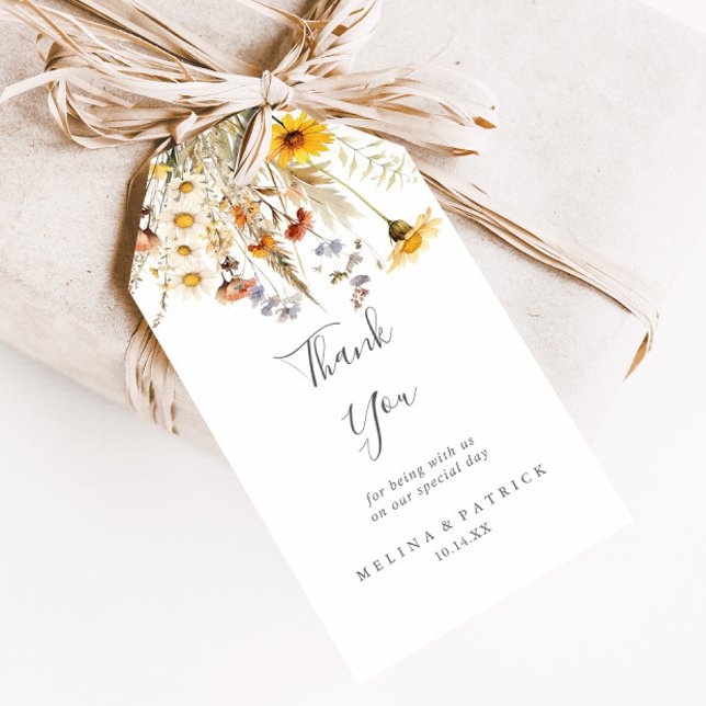 Herbstsonne Wildblume Hochzeit Vielen Dank Geschenkanhänger (Von Creator hochgeladen)