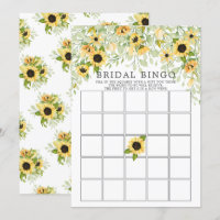 Herbstsonnenblume BINGO Brautparty Game