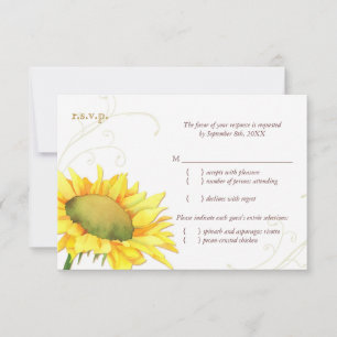 Herbstsonnenblume Hochzeitessen UAWG RSVP Karte