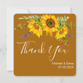 Herbstsonnenblumen Hochzeit Danke