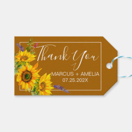 Herbstsonnenblumen Hochzeitsmarken Geschenkanhänger