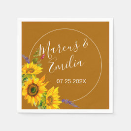 Herbstsonnenblumen Hochzeitspapier Serviette