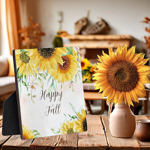 Herbstsonnenblumen mit anpassbarem Text  Fotoplatte