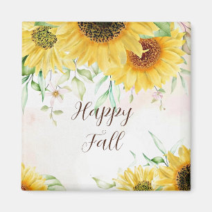 Herbstsonnenblumen mit anpassbarem Text Magnet