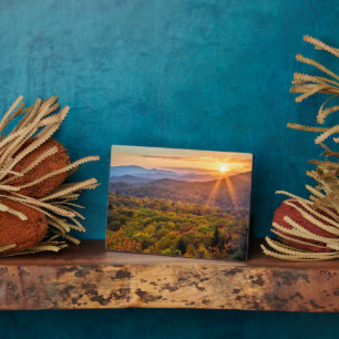 Herbstsonnenuntergang von den Bakonhöhen Fotoplatte