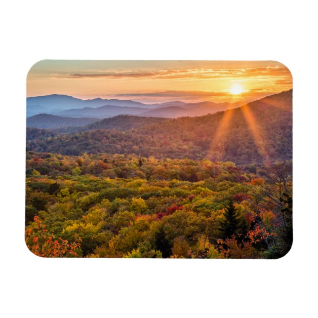 Herbstsonnenuntergang von den Bakonhöhen Magnet (Horizontal)