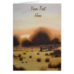 Herbstsonnenuntergang Wälder Landschaft stilisiert