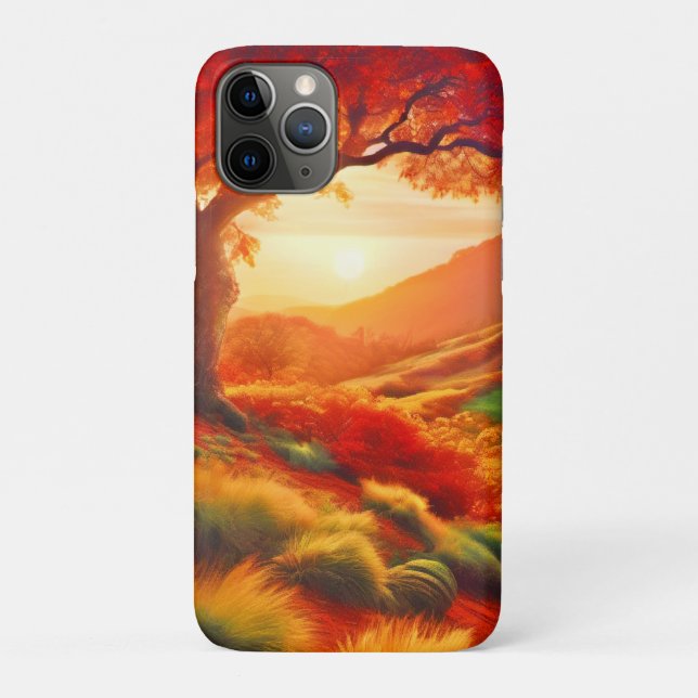 Herbstsonnige Landschaftsmalerei Kunst Case-Mate iPhone Hülle (Rückseite)