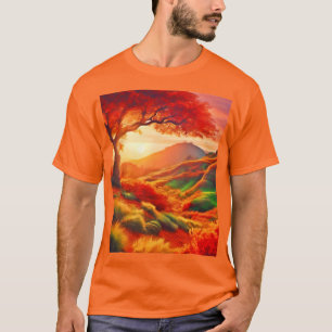 Herbstsonnige Landschaftsmalerei Kunst T-Shirt