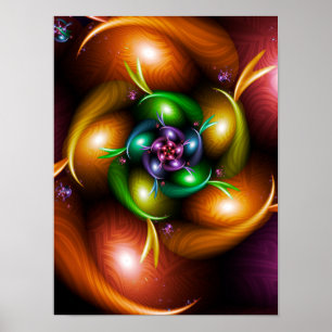 Herbstspaltung des Fraktals Poster