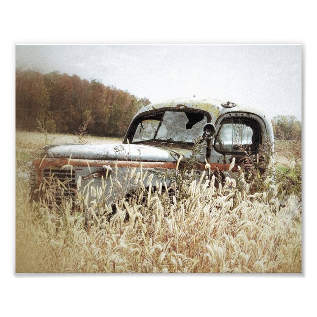 Herbstspass - alter LKW im Herbst Fotodruck (Vorne)