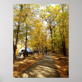 Herbstspaziergang durch den Park Poster
