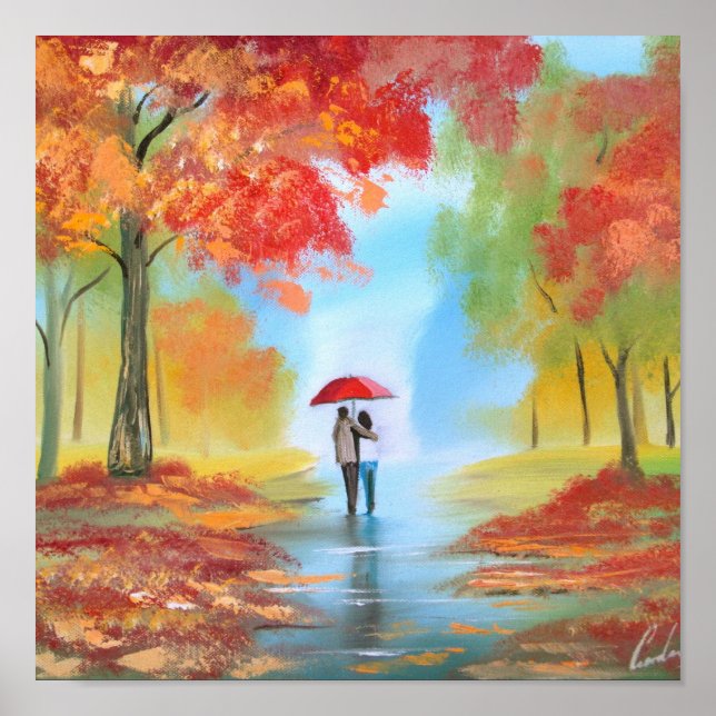 Herbstspaziergang Poster (Vorne)