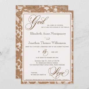 Herbstspitze Gott ist Liebe Christlich Hochzeit Einladung