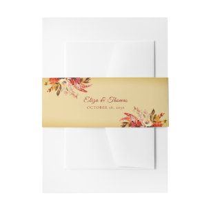 Herbstsplendor Fall Bouquet-Goldhochzeit Einladungsbanderole