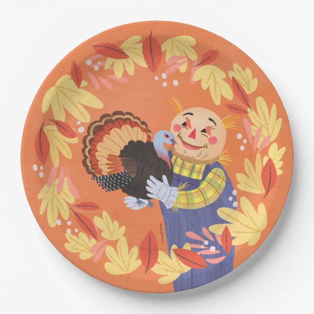 Herbstspur und Türkei Pappteller (Vorderseite)