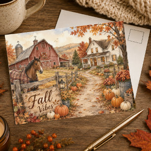 Herbststimmung Rustikales Bauernhaus Herbst Postka Postkarte