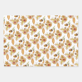 Herbststimmung Wasserfarbe Handgemalt Geschenkpapier Set