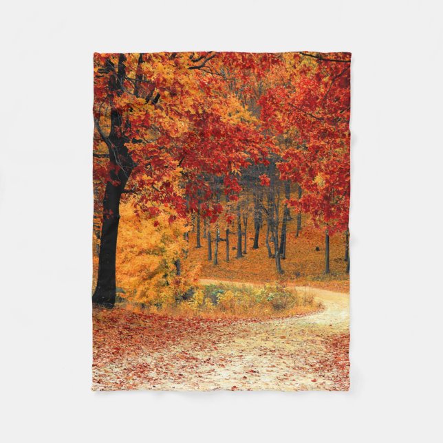 Herbststraße Fleecedecke (Vorderseite)