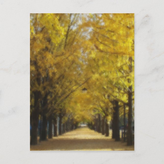 Herbststraße Postkarte (Vorderseite)