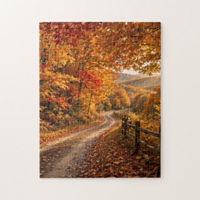 Herbststraßen-Puzzle Puzzle (Vertikal)