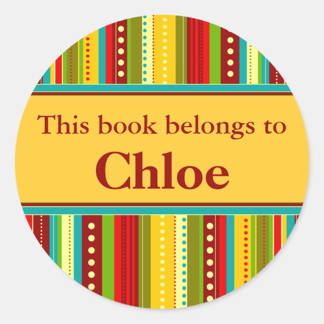 Herbststreifen-Etikett Runder Aufkleber (Vorderseite)