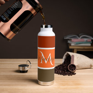 Herbststreifen personalisiert trinkflasche
