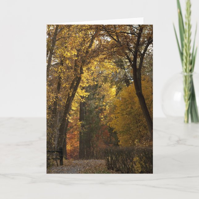 HerbstStroll durch Greenough Park Feiertagskarte (Vorderseite)