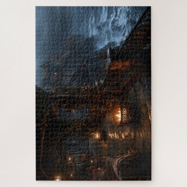 Herbststurm Meer Klippe Puzzle (Vertikal)