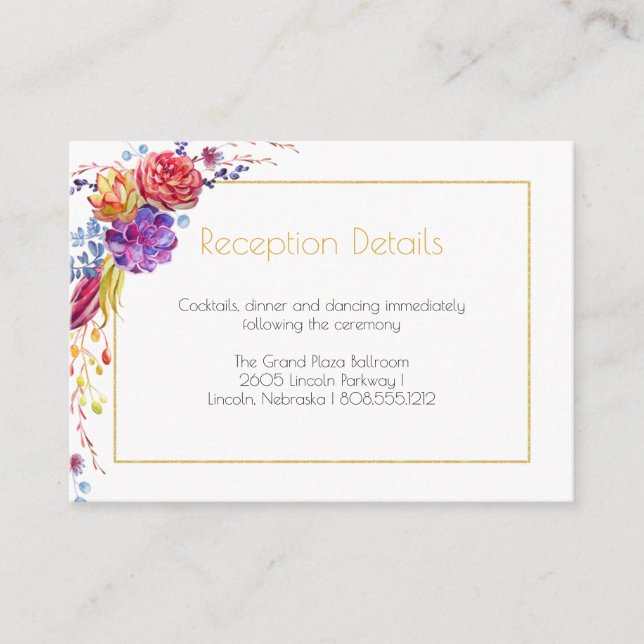 Herbstsukkulatur-Empfang-Karten Begleitkarte (Vorderseite)