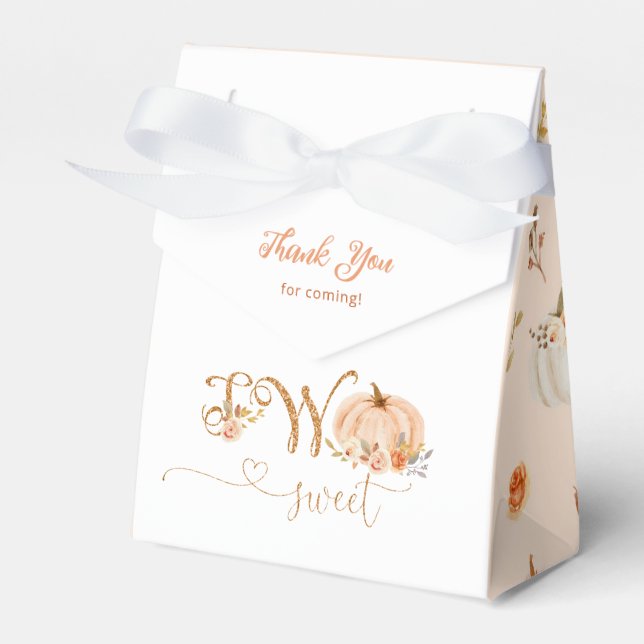 Herbstsüßer Kürbis zwei Geburtstagsparty Geschenkschachtel (Vorderseite)