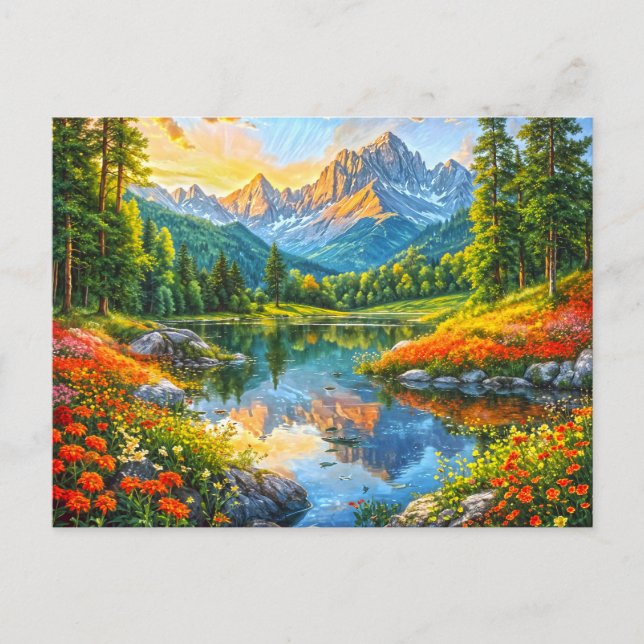 Herbstsymphonie. Blumenharmonie der Natur. Postkarte (Vorderseite)