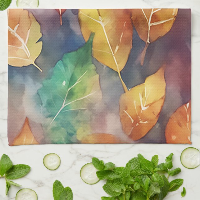 Herbstsymphonie der Farben Geschirrtuch (Gefaltet)