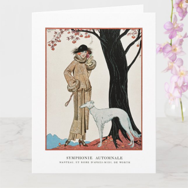 Herbstsymphonie-Mode-Illustration von G. Barbier Karte (Orchidee)